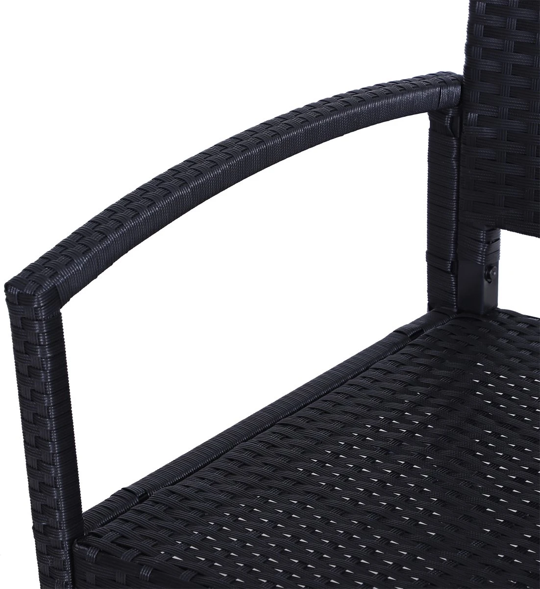 Outsunny Polyrotan Tuinbank 2-zits Parkbank Bank Staal Zwart 867-022 - Afbeelding 7