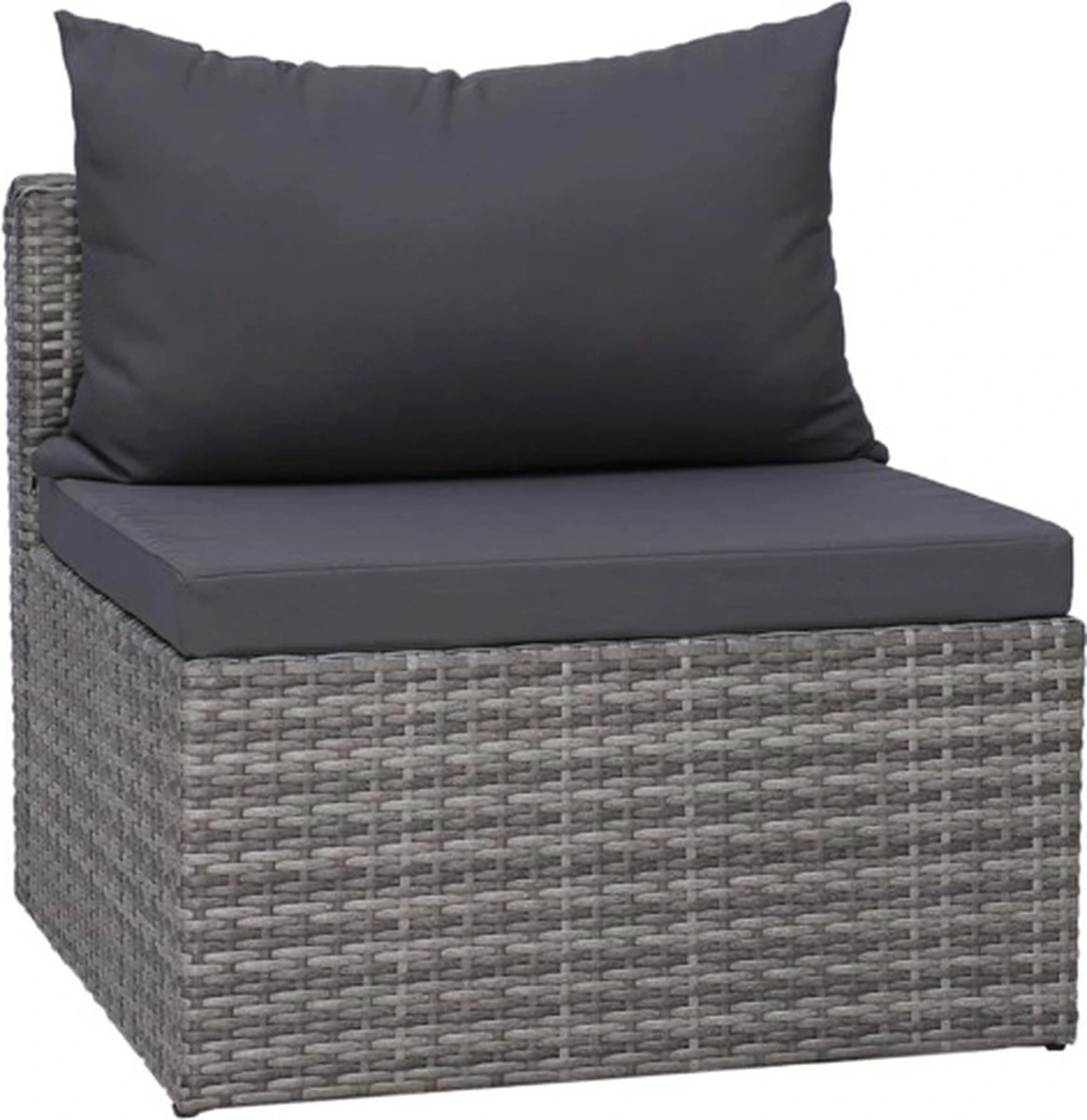 VidaXL 3-delige Loungeset Met Kussens Poly Rattan Grijs - Afbeelding 6