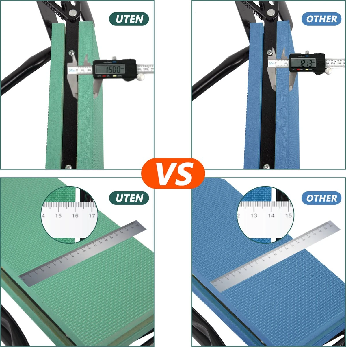 Uten - Kniebankje Tuin - Knie Steun - Tuinkruk Inklapbaar - Kniesteun Tuinieren - Kniekussen - Tot 150 Kg - Groen - Afbeelding 6