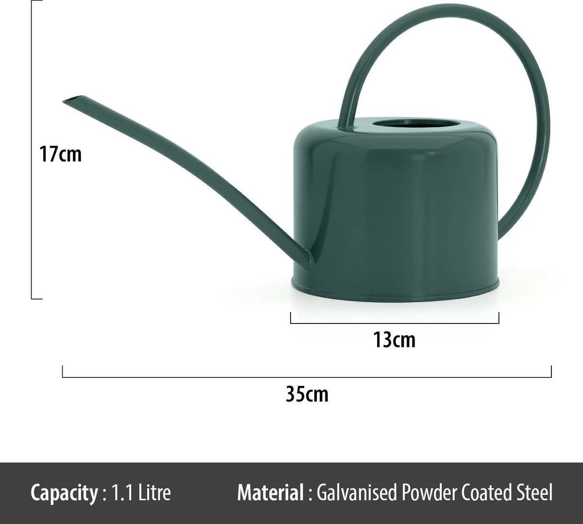 CKB LTD - Gieters - Gieter - Retro - Gietertje - Kleine Gieter Voor Binnen En Buiten - 1 Liter - Groen Plantengieter Tuingieter Bloemengieter Mini Klein Metaal Binnenplantjes Gietertjes Tuingieters Vintage Kamerplanten Buitengieter Binnenshuis - Afbeelding 5