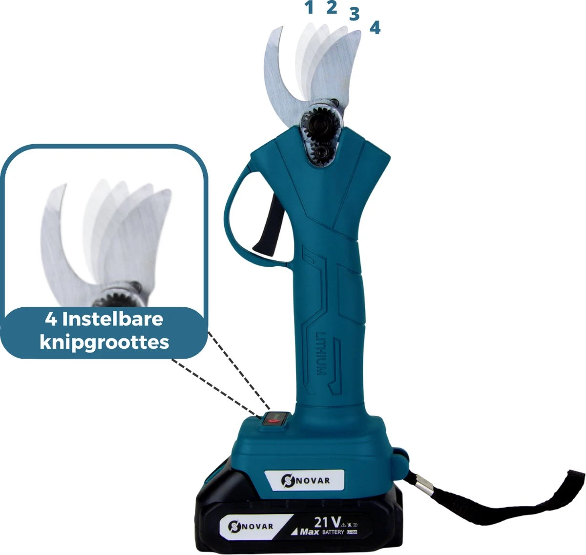 NovarGarden® Elektrische Snoeischaar NG1 - 2x Accu - Elektrisch - Takkenschaar - Op Batterij - 28mm - Afbeelding 5