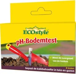 ECOstyle PH Bodemtest - Zuurtegraad Meter Voor Grond - Bepaal Kalk Behoefte Voor Tuin En Gazon - 8 Testen