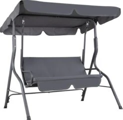 Merkloos Casaria Hollywood Schommel - Antraciet - Incl. Zonnekap