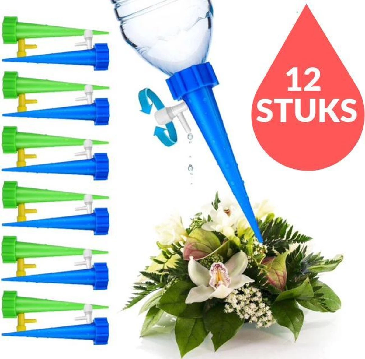 12 Stuks Plant Bewateringssysteem | Waterdruppelaar | Druppelsysteem |Bewateringssysteem | Bewateringsyteem Watergeefsysteem | Plantenbol | Automatische Gieter | Water Druppelaar | Druppel Systeem | Water Geef Systeem | Plantenbol | - Afbeelding 4