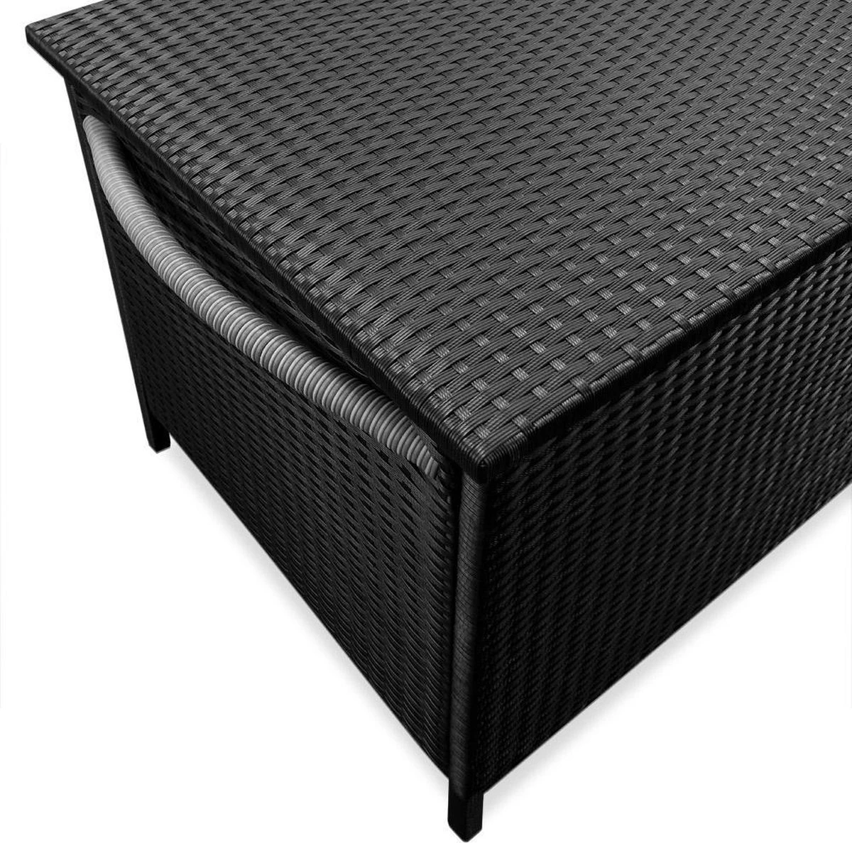 Casaria Wicker Opbergbox - Waterdicht 121,5cm Met Wielen - Grijs - Afbeelding 3
