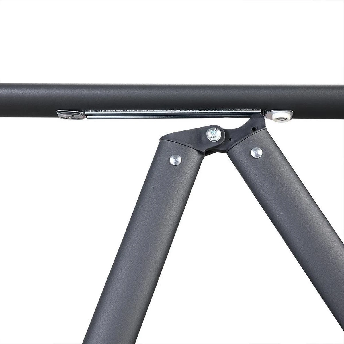 Tuinset 4 + 1 Klapstoelen Tuintafel – Aluminium 80x80cm - Grijs - Afbeelding 16