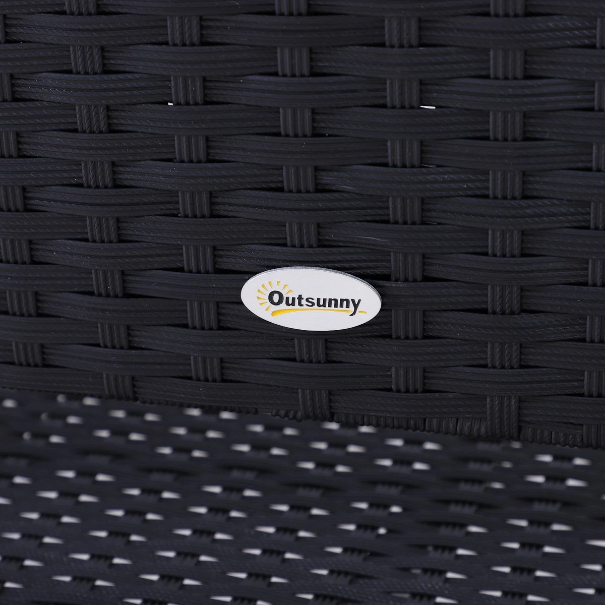 Outsunny Polyrotan Tuinbank 2-zits Parkbank Bank Staal Zwart 867-022 - Afbeelding 8