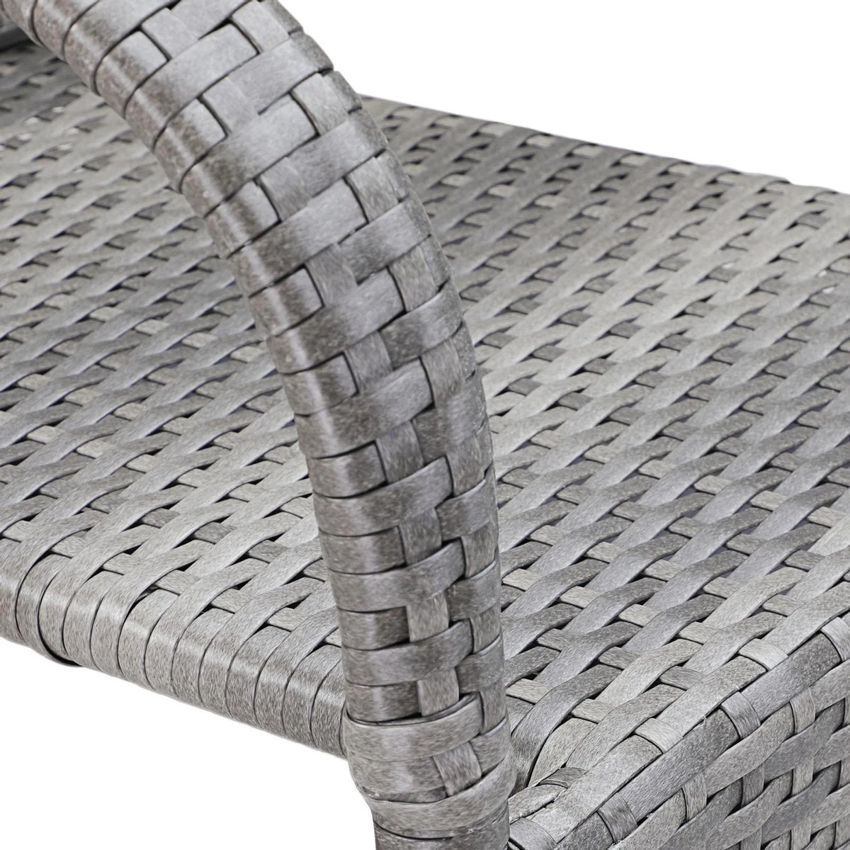 Casaria Polyrattan Tuinstoelen – 4 Stuks Stapelbaar – Grijs - Afbeelding 3