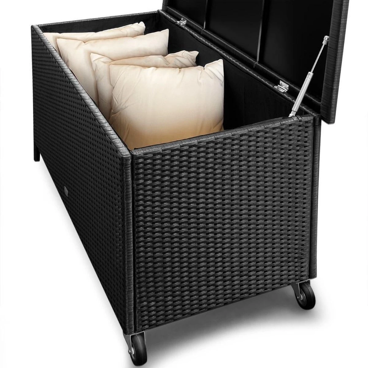Casaria Wicker Opbergbox - Waterdicht 121,5cm Met Wielen - Grijs - Afbeelding 5