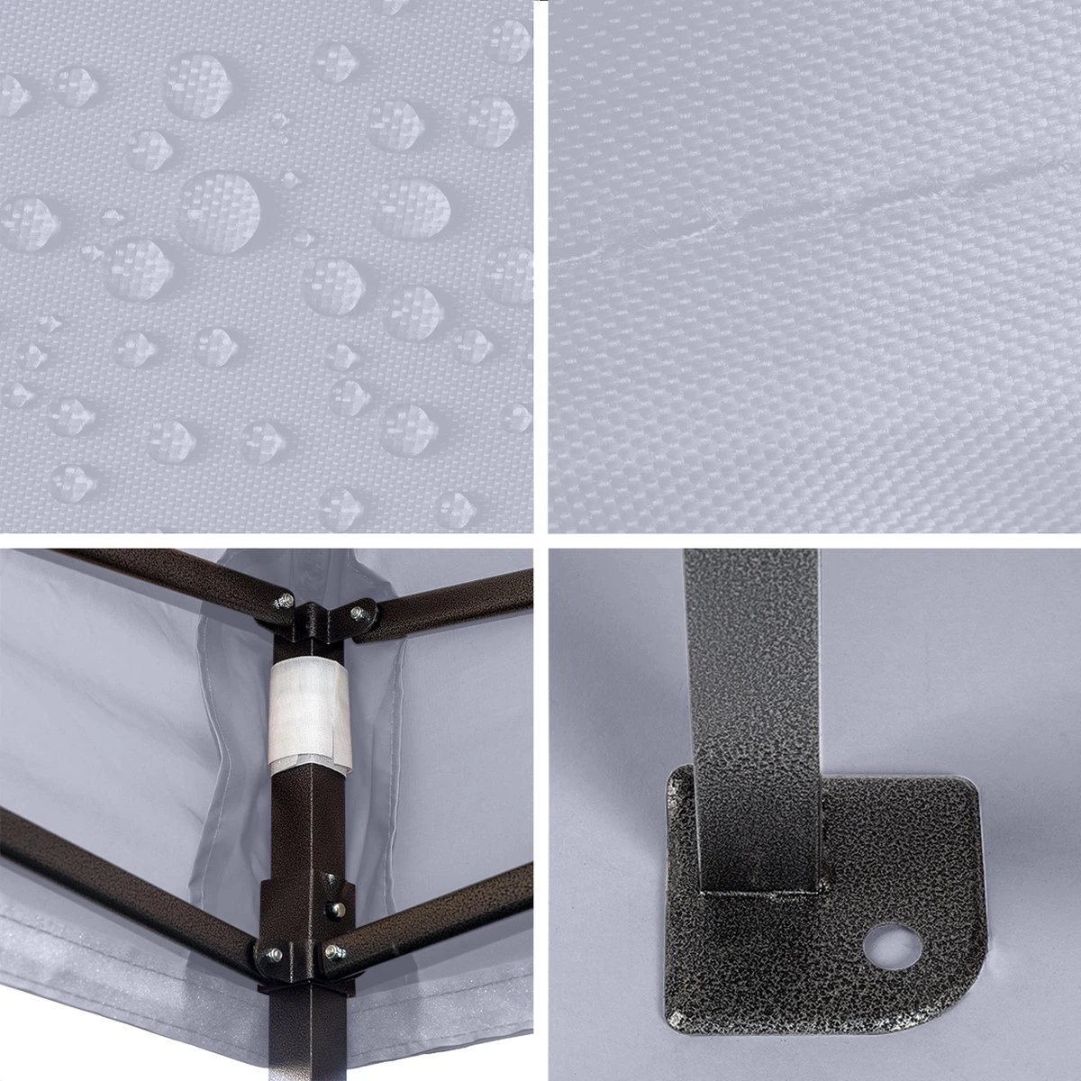 LifeGoods Partytent - 3x3 M - Easy Up - Opvouwbaar - Waterdicht - Draagtas Met Wieltjes - Donkergrijs - Afbeelding 4