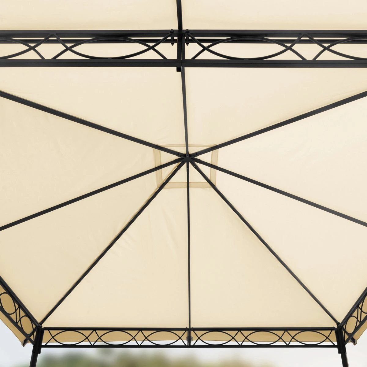 Tuinpaviljoen 3x3 M Waterdicht Paviljoen Met 4 Zijwanden Tuintent Ca. 180 G/m² Dakzeil In Crème Partytent - Afbeelding 8