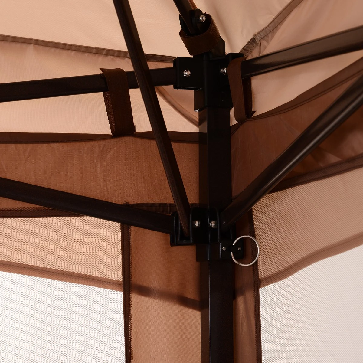 Outsunny Paviljoen Met Zijwanden Partytent Tuintent Popup 3,25 X 3,25 M Khaki 840-166 - Afbeelding 4