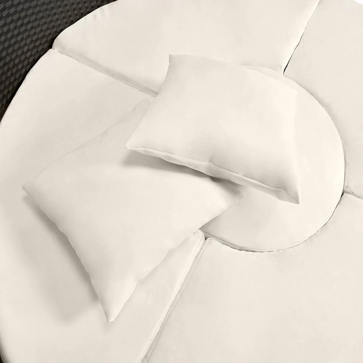 Casaria Polyrattan Zonne-Eiland Ø185cm – Incl. Kussens - Zwart Crème - Afbeelding 18