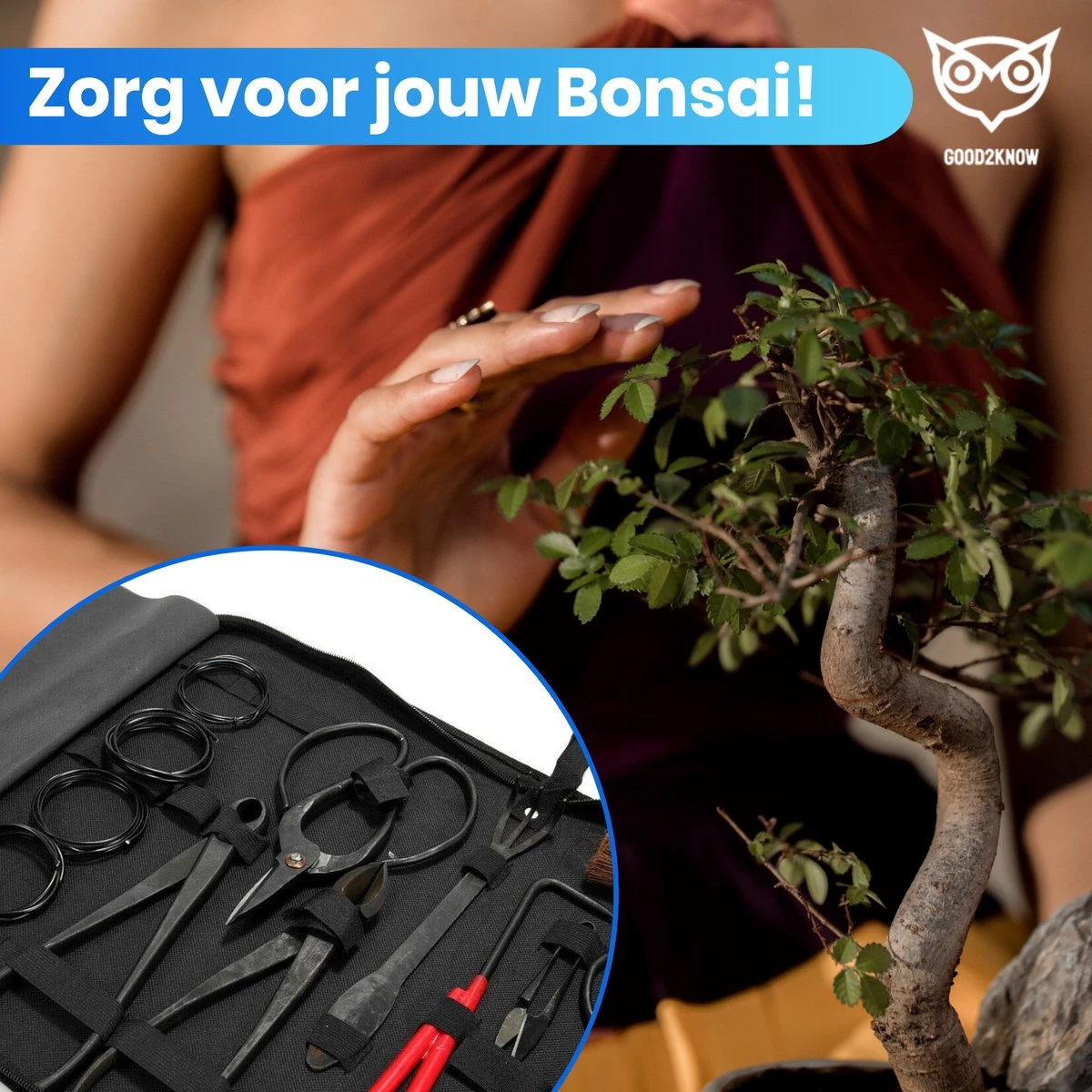 Good2know Bonsai Gereedschap Set – 16 Delig – Bonsai Starters Kit – Bonsai Boompje Verzorgingskit - Tuingereedschap - Afbeelding 3