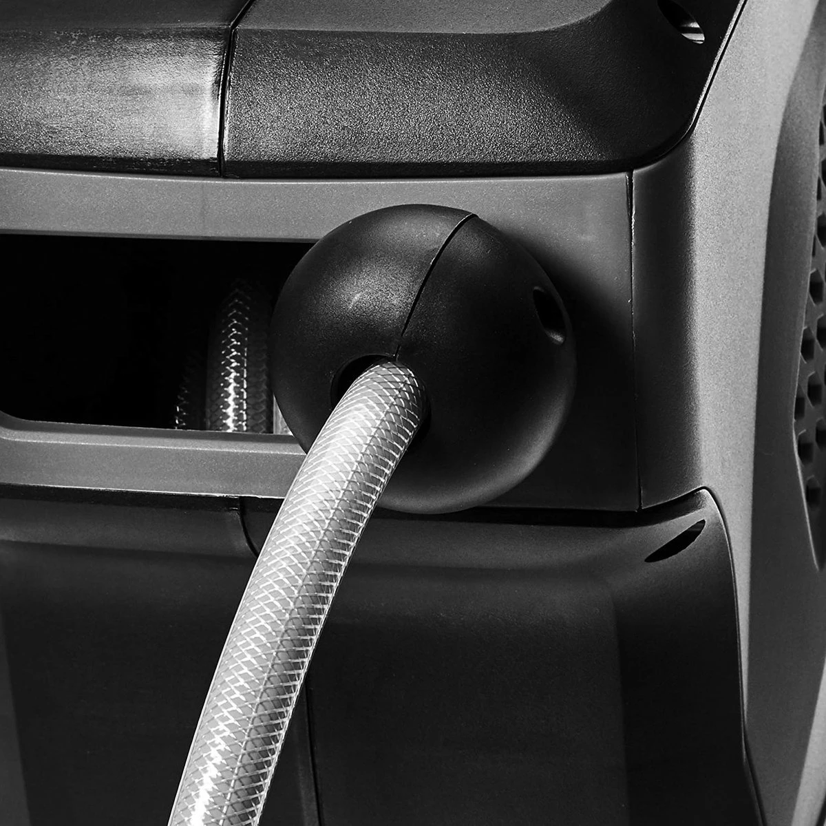 CoolHome Wandslangenbox 30 Meter + 2 Meter - Tuinslang Met Haspel- Slangenhouder 180° Draaibaar - Tuinslanghaspel Zwart - Grijs - Afbeelding 2