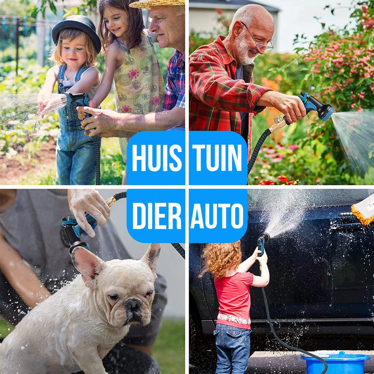 Strex Flexibele Tuinslang 15M Met Sproeikop - Uitrekbaar - Incl. Koppelingen, Ophanghaak & Opbergzak - Afbeelding 7