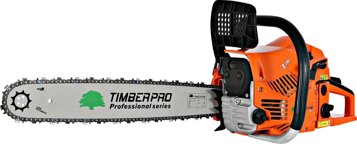 TIMBERPRO - Kettingzaag – Benzine - 62 Cc - Zwaardlengte 50 Cm - Transportzak - 2e Ketting - Afbeelding 6