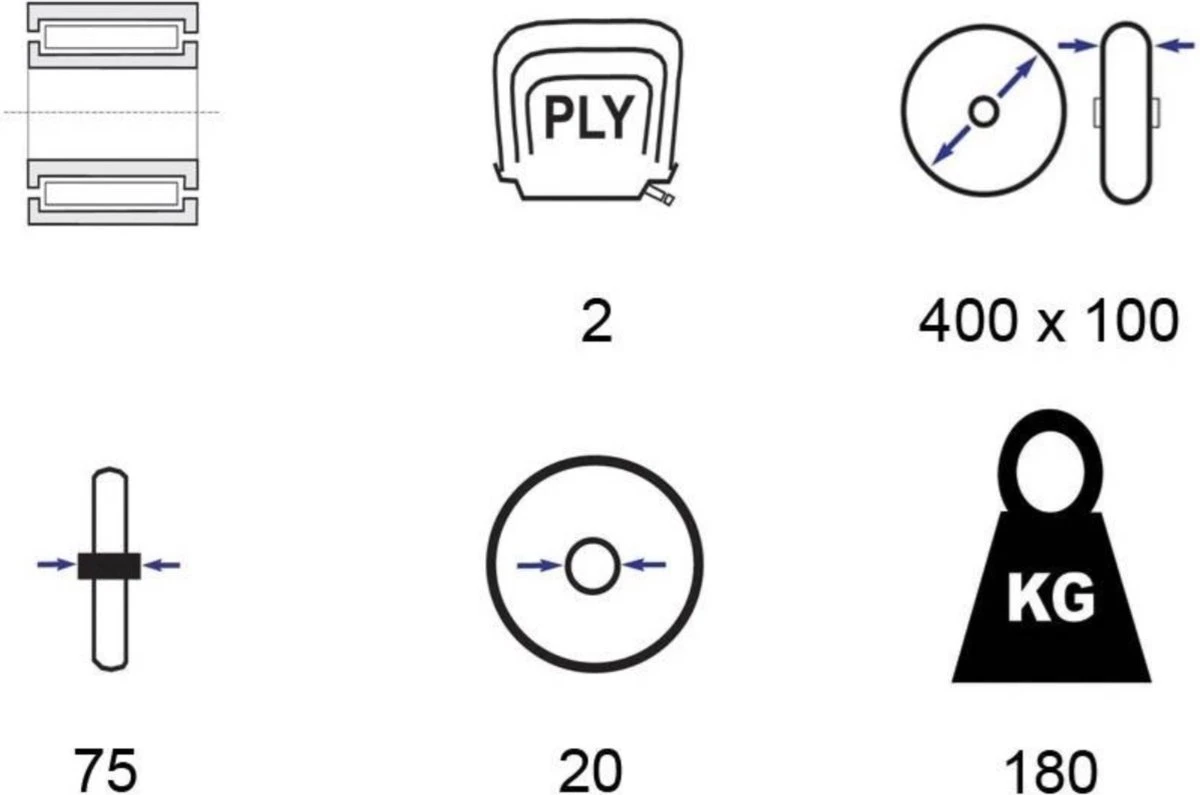 Kruiwagen Wiel 4.00 - 8 Luchtband Lijnprofiel - Asdiameter 20mm - Afbeelding 14