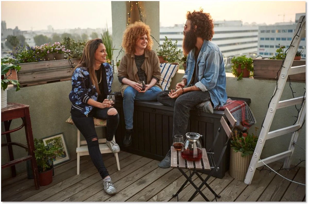 Keter Rockwood Opbergbox - 570L - 155x72.4x64.4cm - Grafiet - Afbeelding 6