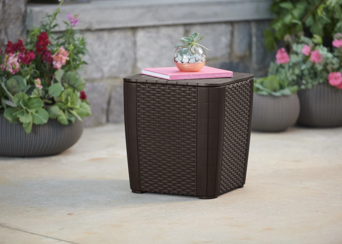 ALLIBERT Keter Luzon Opbergtafel - 39x39x43cm - Donkergrijs - Afbeelding 6