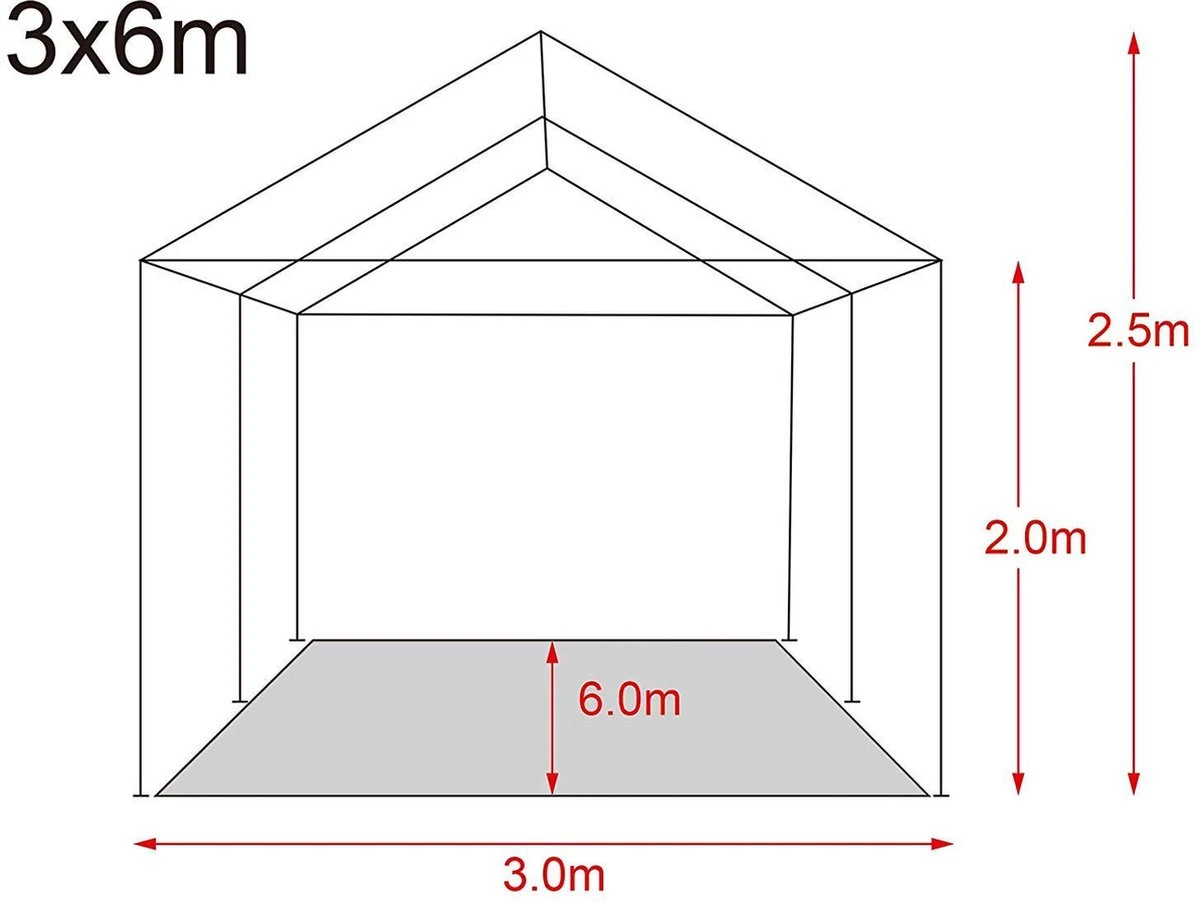 MaxxGarden Partytent - Paviljoen - 3x6m - Incl. Zijwanden - Waterdicht - Zwart - Afbeelding 6