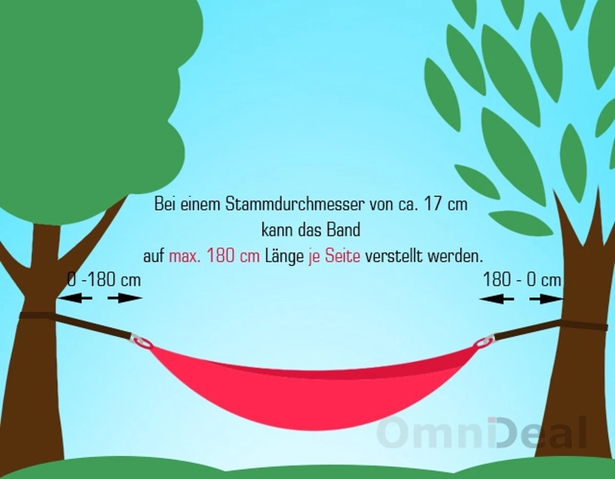 Ophangset Voor Hangmat - 2 Riemen 320x5cm - 250kg Bevestiging - Boom Ophanging Bruin - Afbeelding 5