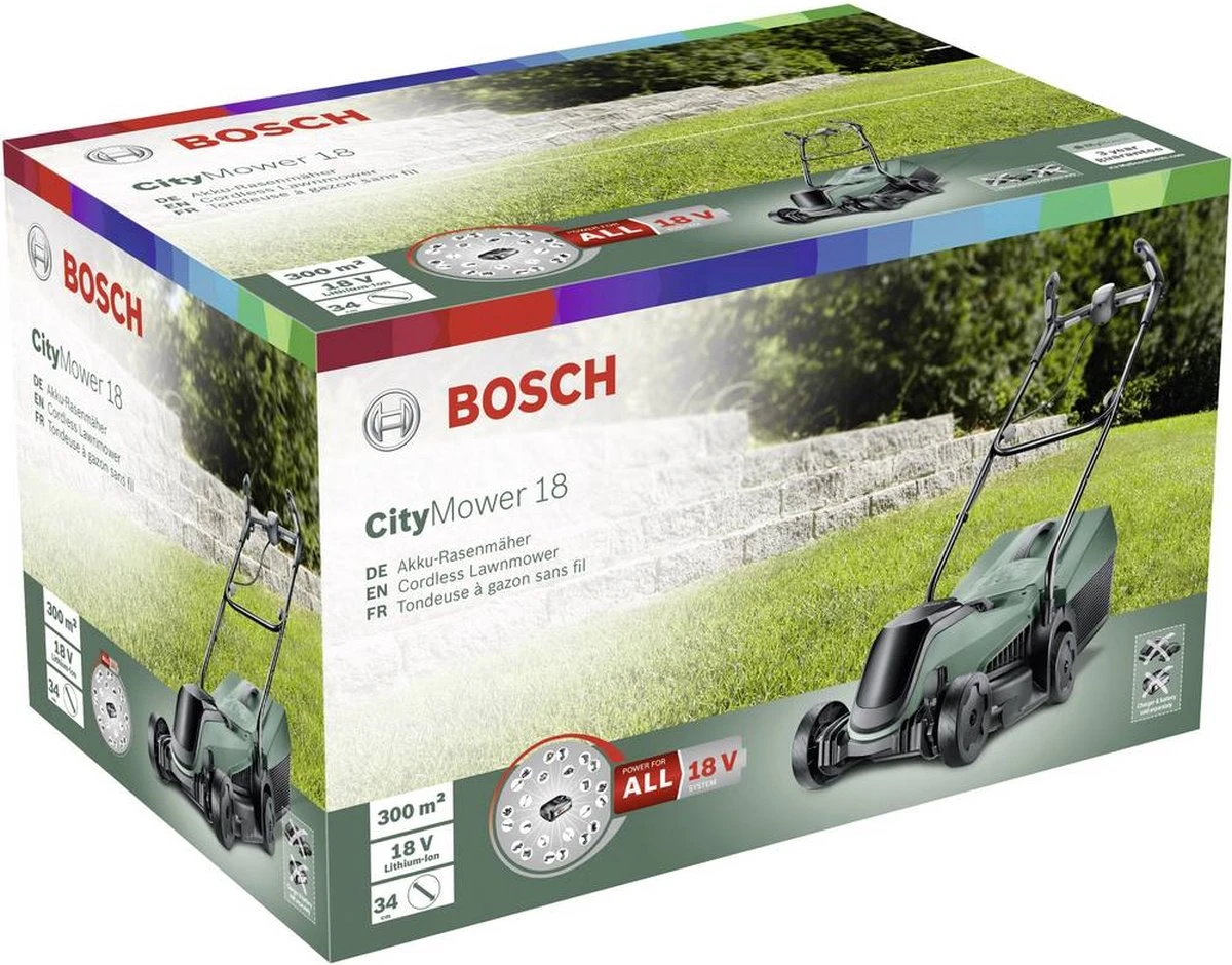 Bosch CityMower 18-300 Accu Grasmaaier - Met 1 X 18 V Accu En Lader - Afbeelding 6