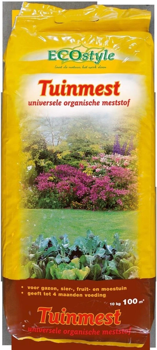 ECOstyle Tuinmest Organische Meststof - Border & Siertuin - Natuurlijke Meststof Gazon - 120 Dagen Voeding- 100 M² - 10 KG - Afbeelding 4