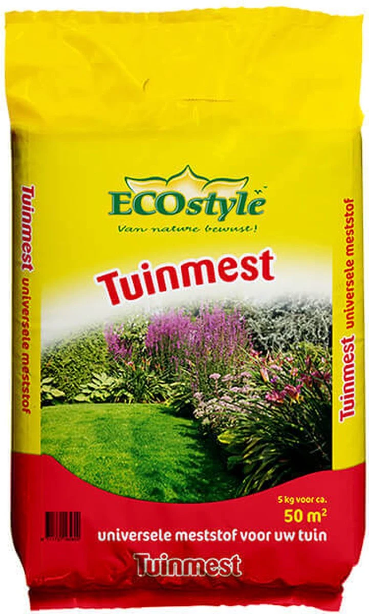 ECOstyle Tuinmest Organische Meststof - Border & Siertuin - Natuurlijke Meststof Gazon - 120 Dagen Voeding- 100 M² - 10 KG - Afbeelding 5