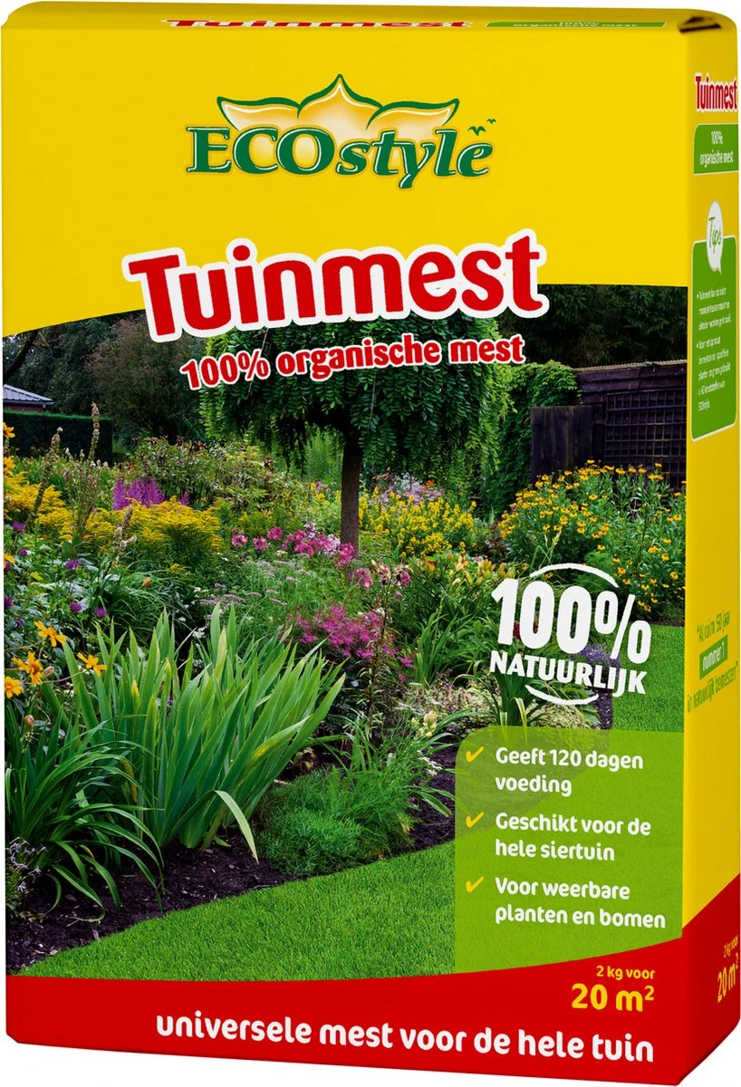 ECOstyle Tuinmest Organische Meststof - Border & Siertuin - Natuurlijke Meststof Gazon - 120 Dagen Voeding- 100 M² - 10 KG - Afbeelding 3
